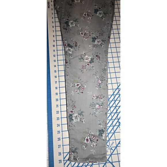 BANDOLINO Cottage Floral Jeans Gray Lisbeth Straight 29" inseam Boho Peasant SM - Picture 7 of 7